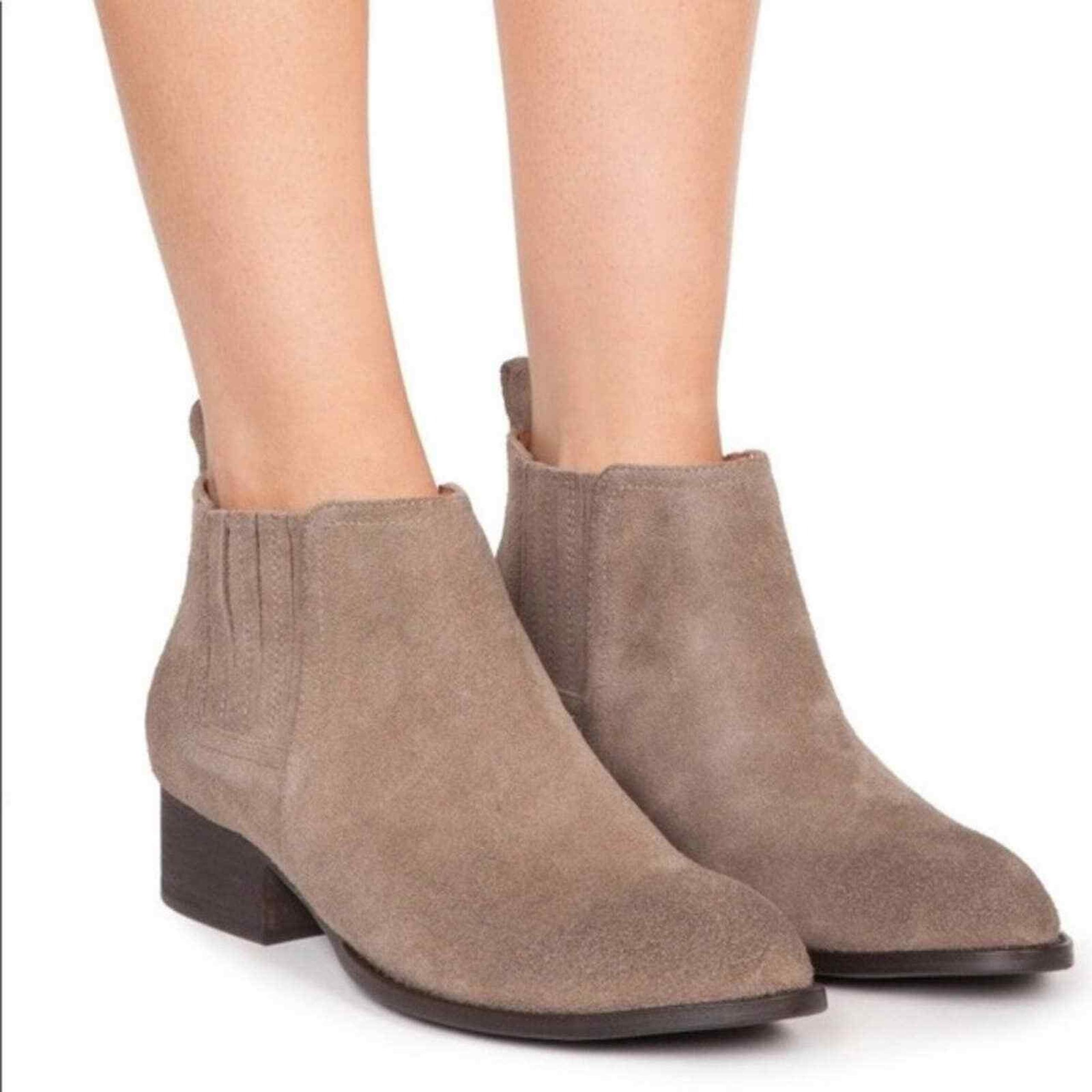Jeffrey Campbell Ibiza Taupe Suede Metcalf Booties 6.5
