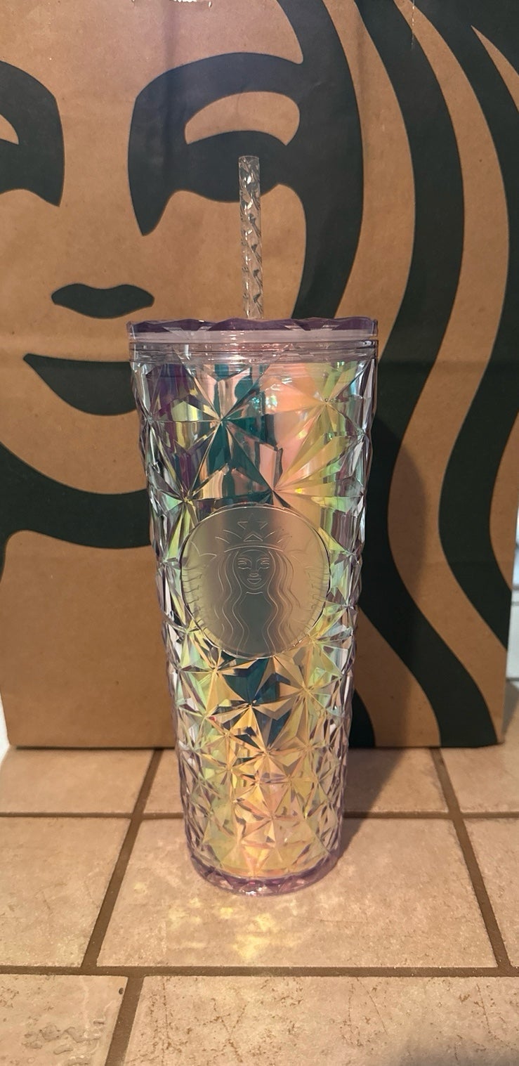 Starbucks holiday 2023 iridescent white winter tumbler 24oz