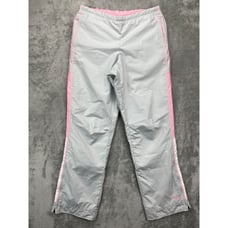 VTG Nike Women's Windbreaker Pants Lined Y2K Gray Pink Striped M(8-10)