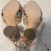 Camellia Tan Floral Bow Heel: Size 8