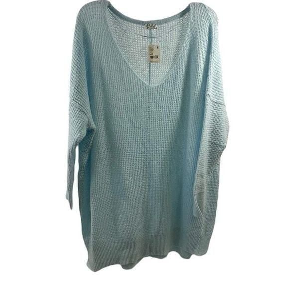Intimately Free People NWT Cozy Ribbed Oversized Neon Sky Size M/L
