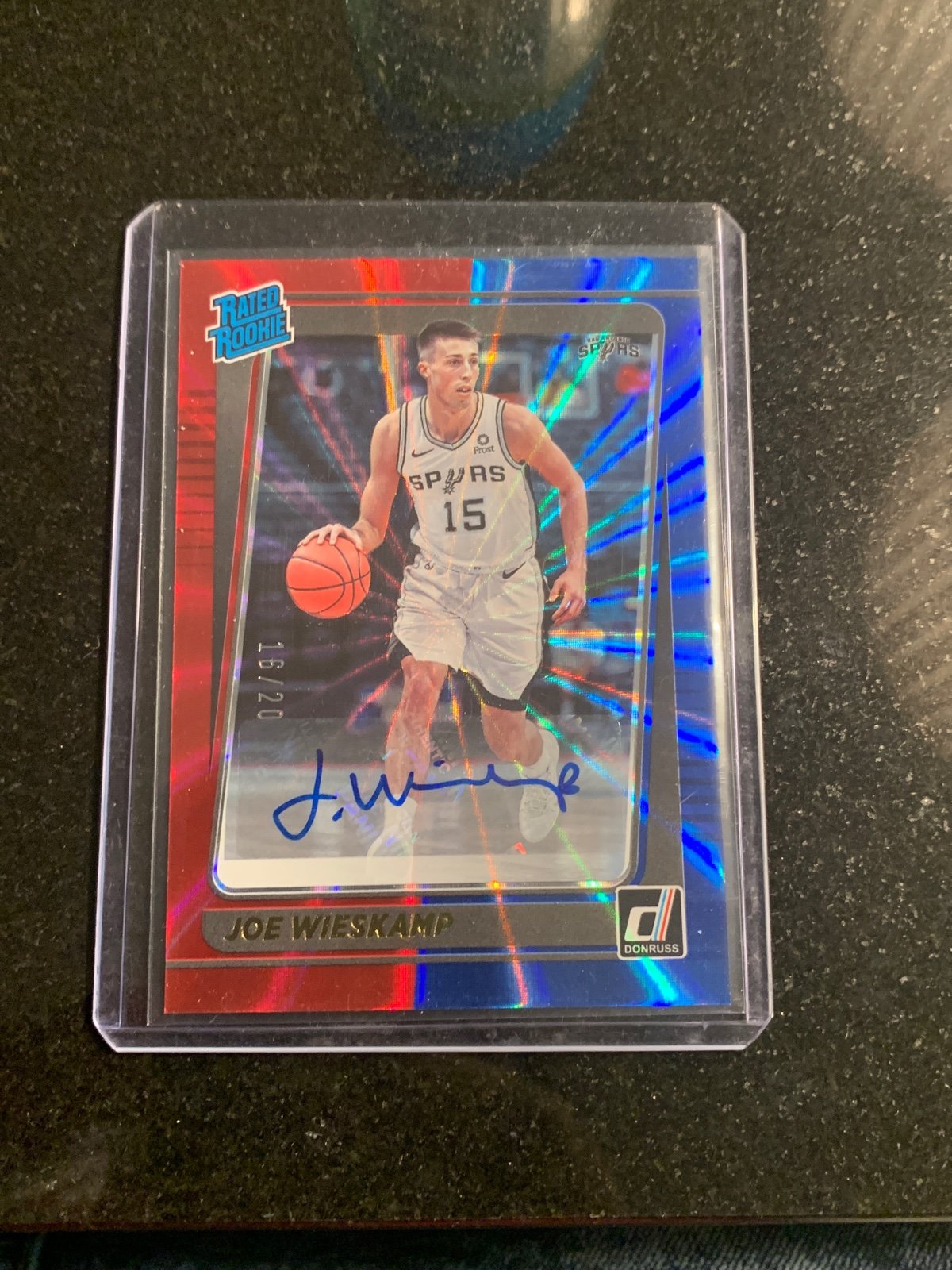 2021-22 Donruss Basketball Red Blue Laser #230 Joe Wieskamp Auto 18/20