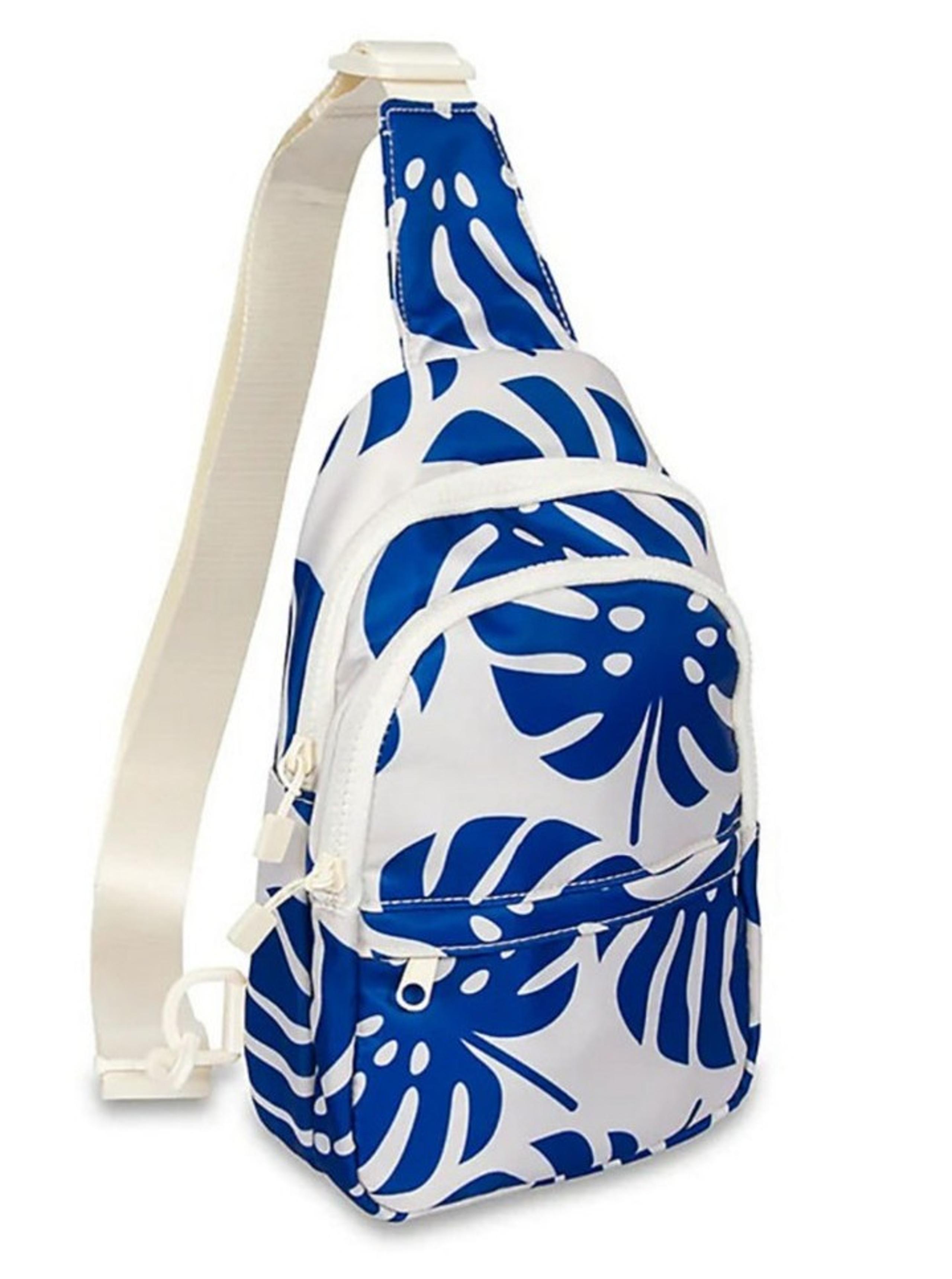 GOGO | Ava Sling Bag in Blue and White Print New With Tags