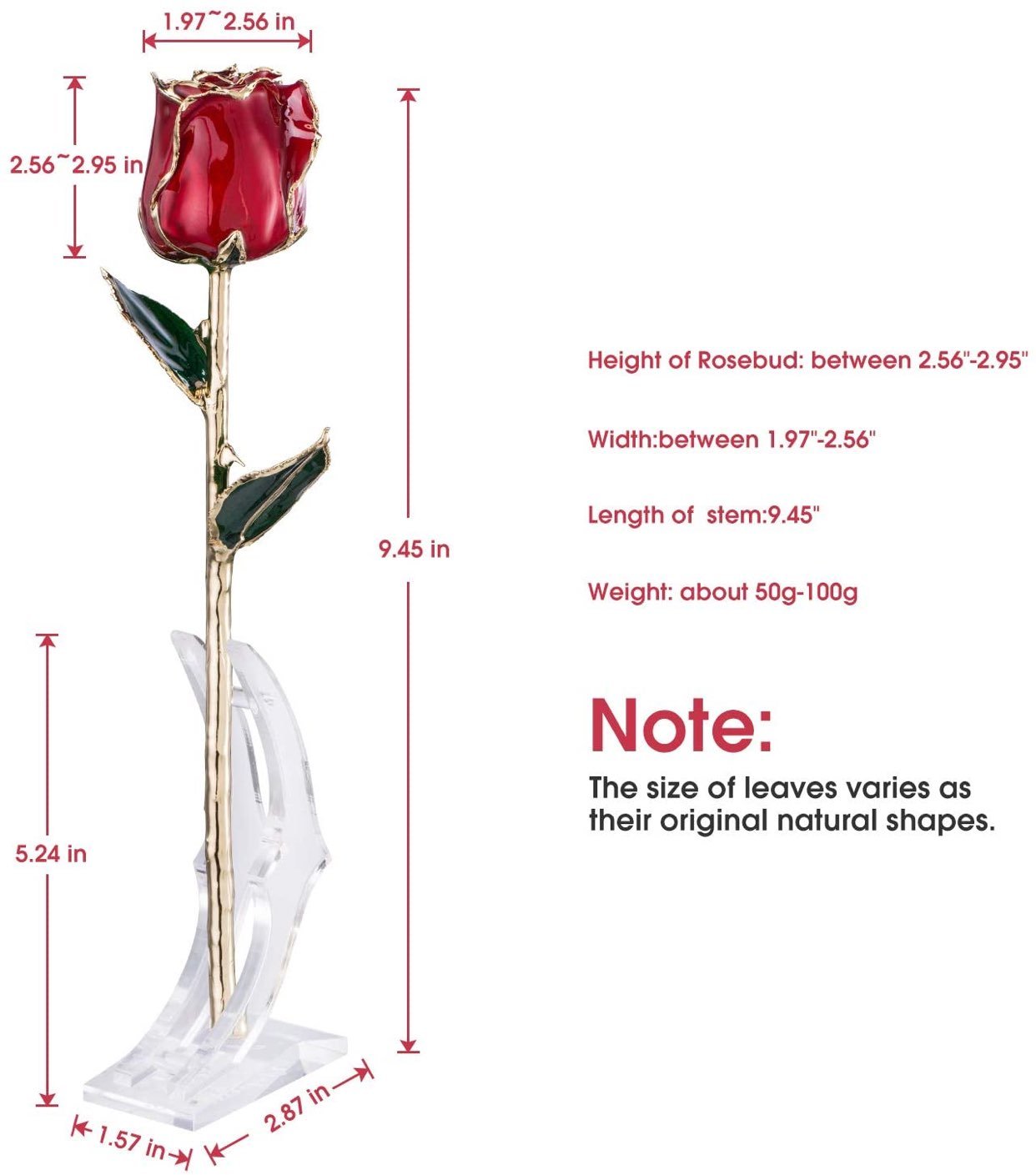 24K Gold Plated permanent rose gift