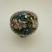 Vintage Trinket Box Enamel Rhinestone Flower Basket 2.5” Rare Hinged HTF Silver.