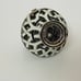 Vintage Trinket Box Enamel Rhinestone Flower Basket 2.5” Rare Hinged HTF Silver.