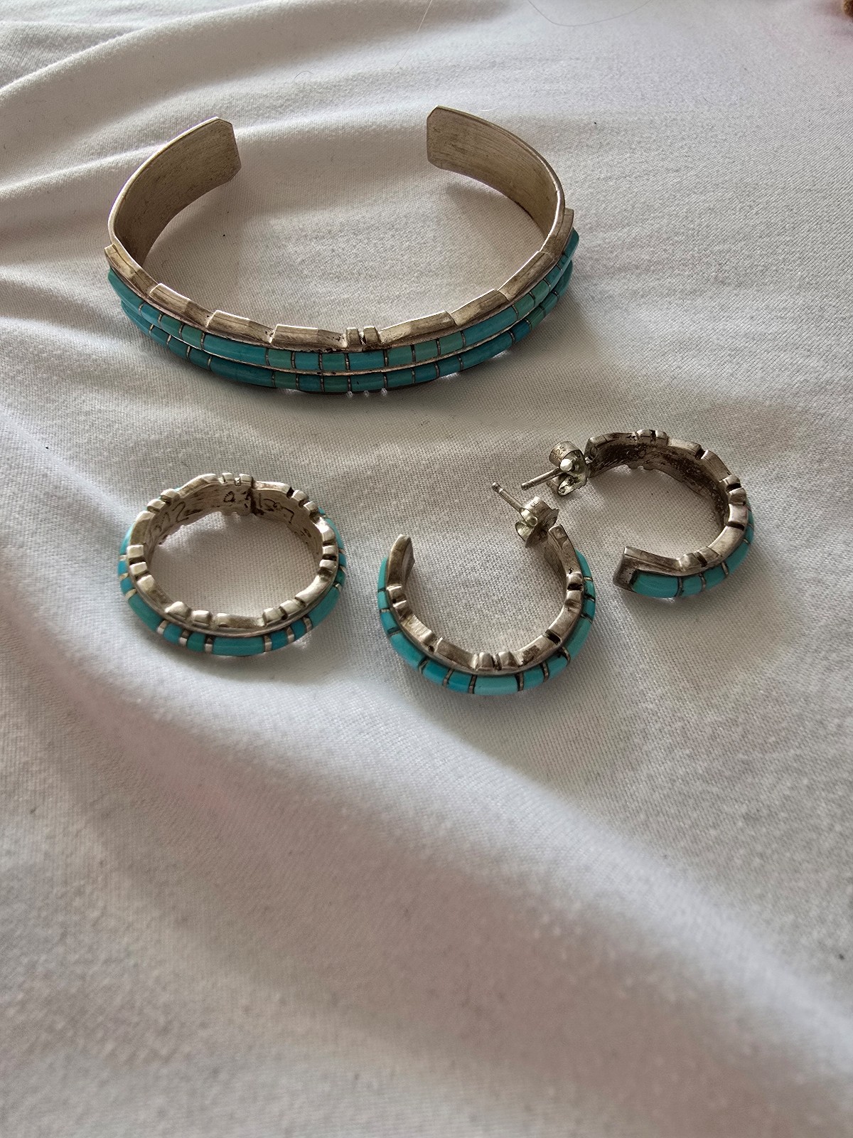 Zuni Sheldon Turquoise Jewelry Set