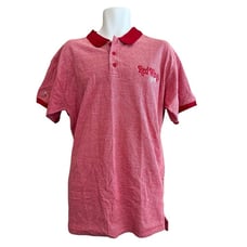 Majestic Mens Large Red Wings Red Polo Shirt NWT Vintage NOS Embroidered