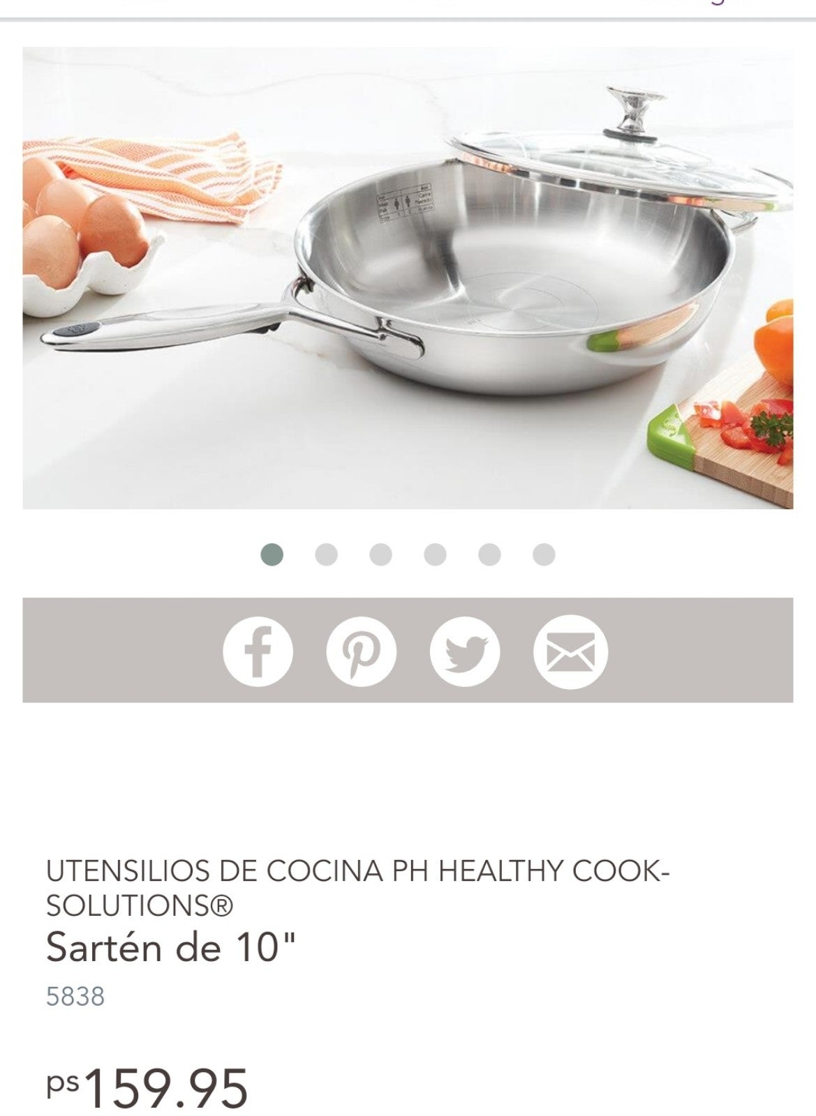 UTENSILIOS DE COCINA PH HEALTHY COOK-SOLUTIONS®  Sartén de 10 5838  ps159.95