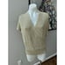NWT Minnie Rose Women Sweater Gold Open Stitch Wrap V Neck Mesh SMALL