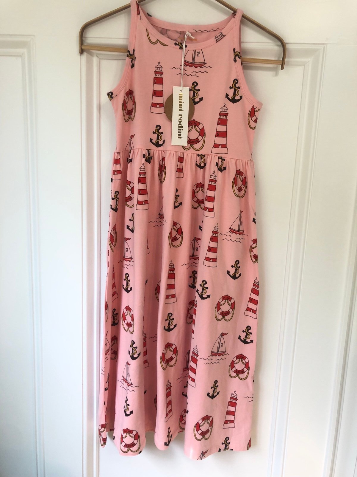 Mini Rodini Lighthouse pink tank dress 128/134