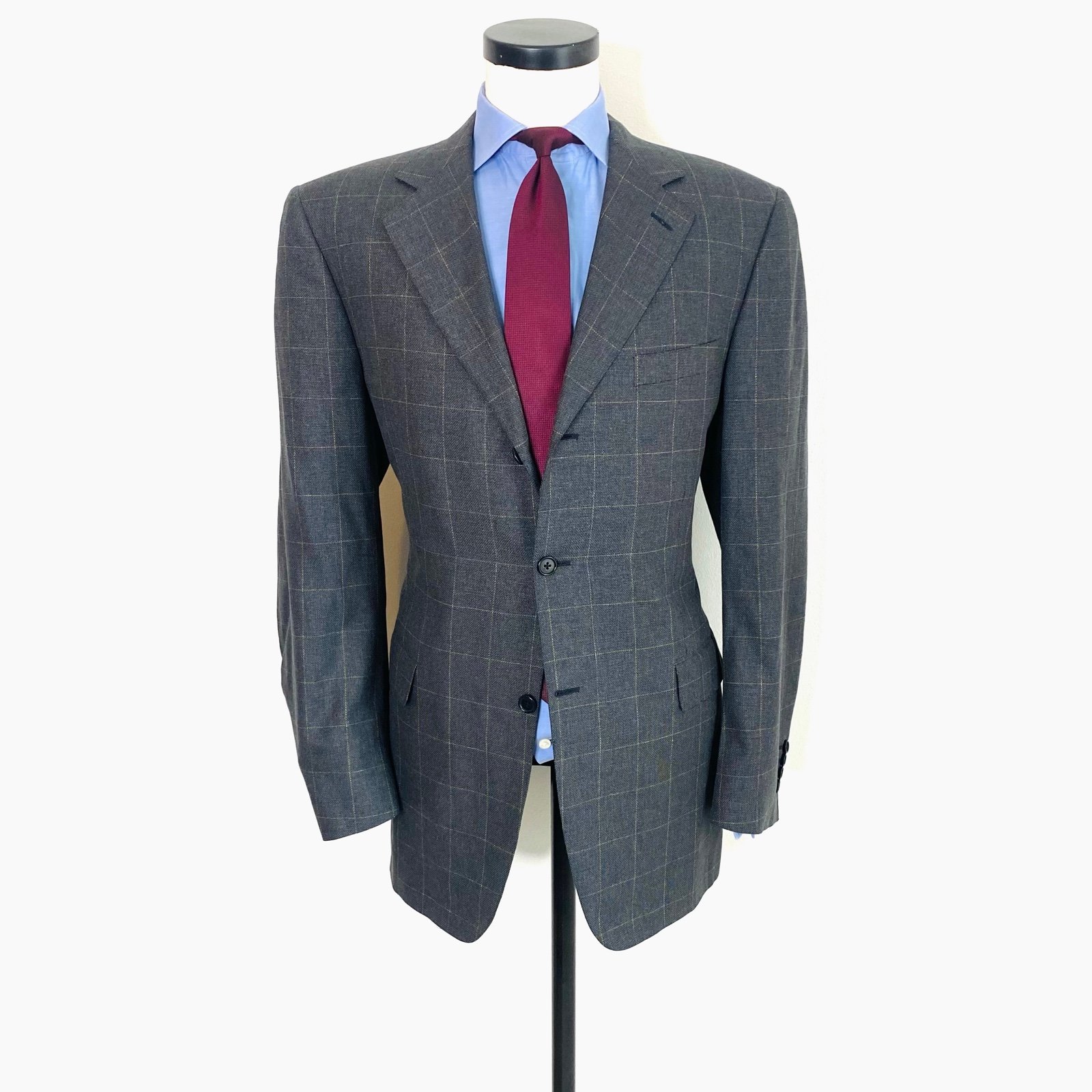 Canali Textured Windowpane Sport Jacket 42L