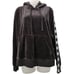 UGG Sweatshirt L Iris Track Jacket Black Velour Hoodie Kangaroo Pocket Athletic