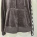 UGG Sweatshirt L Iris Track Jacket Black Velour Hoodie Kangaroo Pocket Athletic