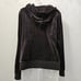 UGG Sweatshirt L Iris Track Jacket Black Velour Hoodie Kangaroo Pocket Athletic