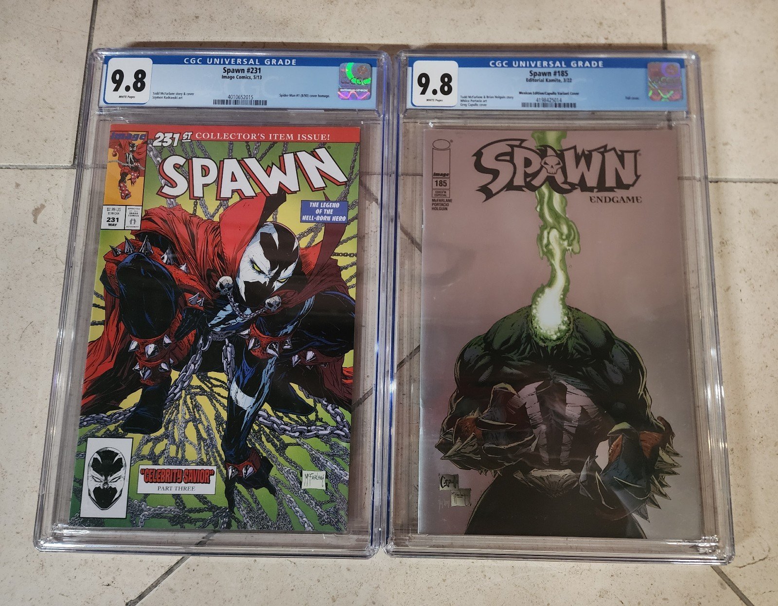 Todd Mcfarlane Spawn 231 & 185 Foil CGC 9.8 Lot of 2