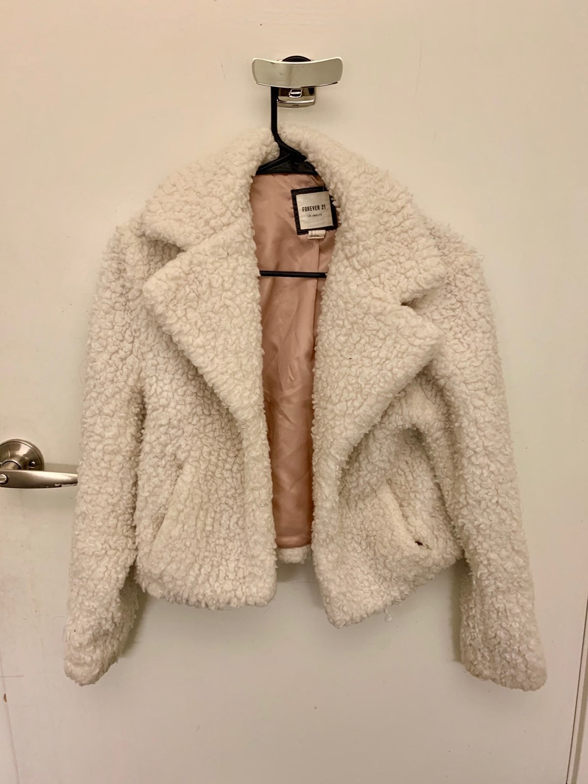 Forever21 Fuzzy White Coat