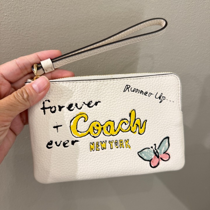 Coach CAQ54 Corner Zip Wristlet With Sketch Print