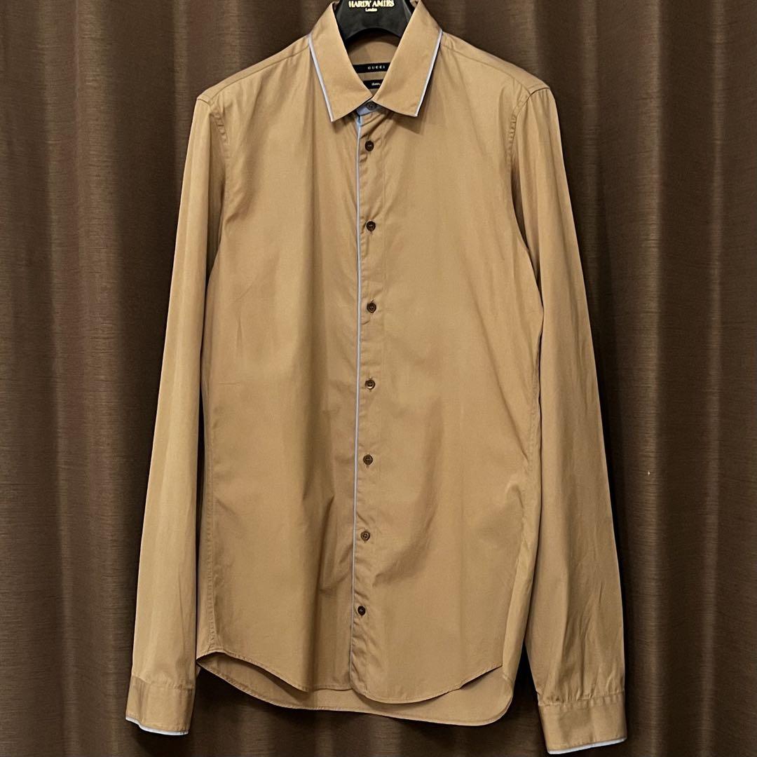 Gucci Dress Shirt Beige x Sky Blue
