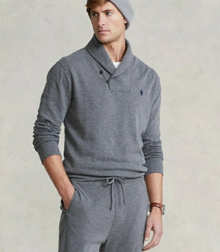 Polo Ralph Lauren Shawl Collar Pullover XL Gray