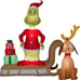 Grinch and Max On Sled Scene Christmas Inflatable