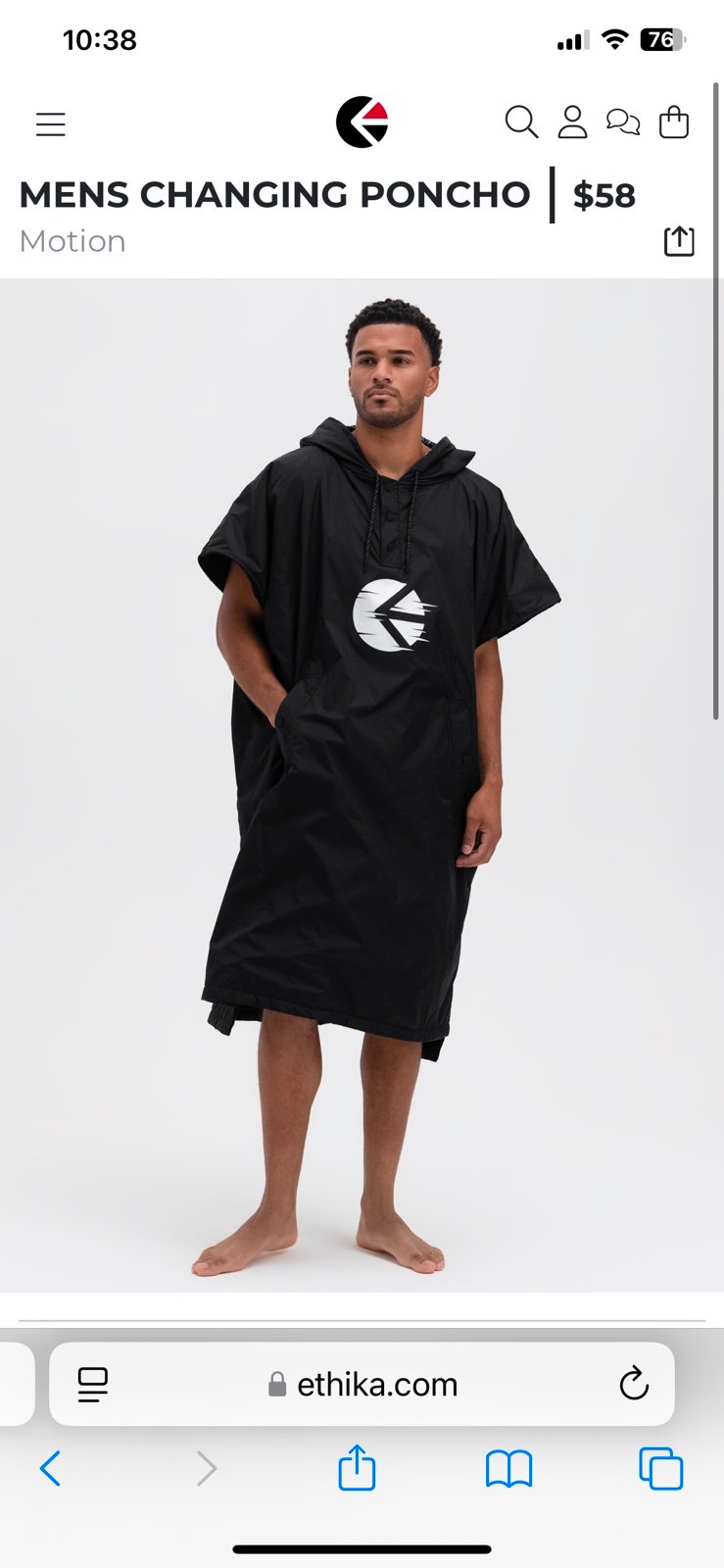ETHIKA Changing Poncho Towel - Motion - NEW