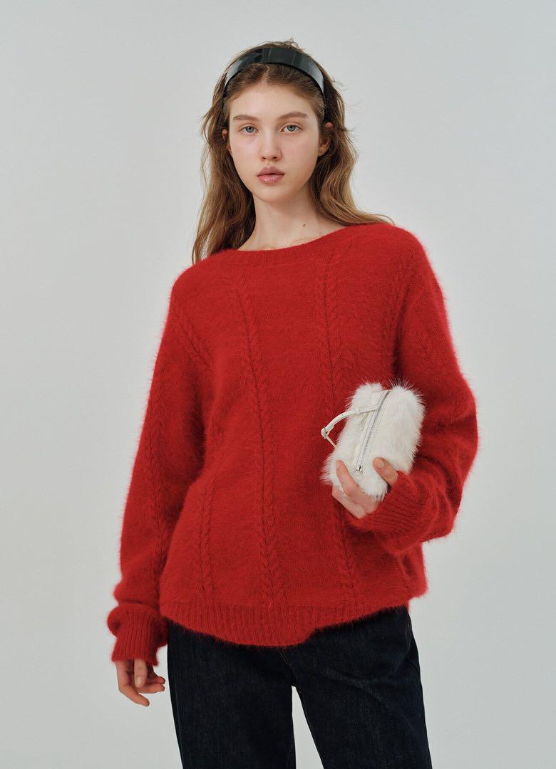 憧れの The Barnnet Brushed Cable Knit Sweater トップス
