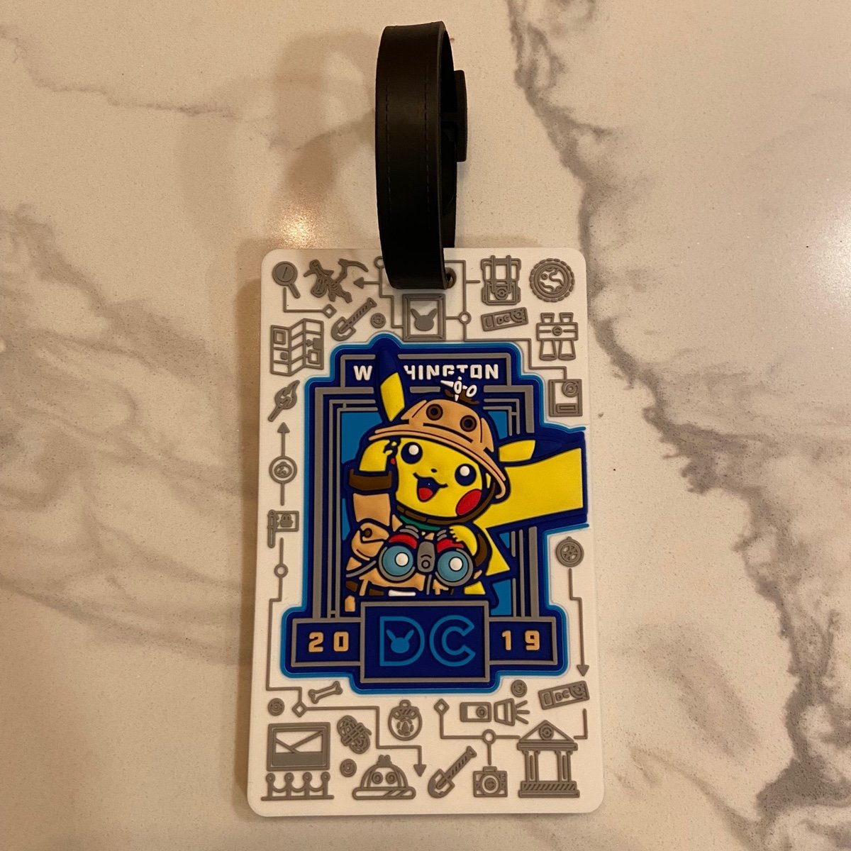 Pokemon 2019 Washington DC World Championship Explorer Pikachu Luggage Tag