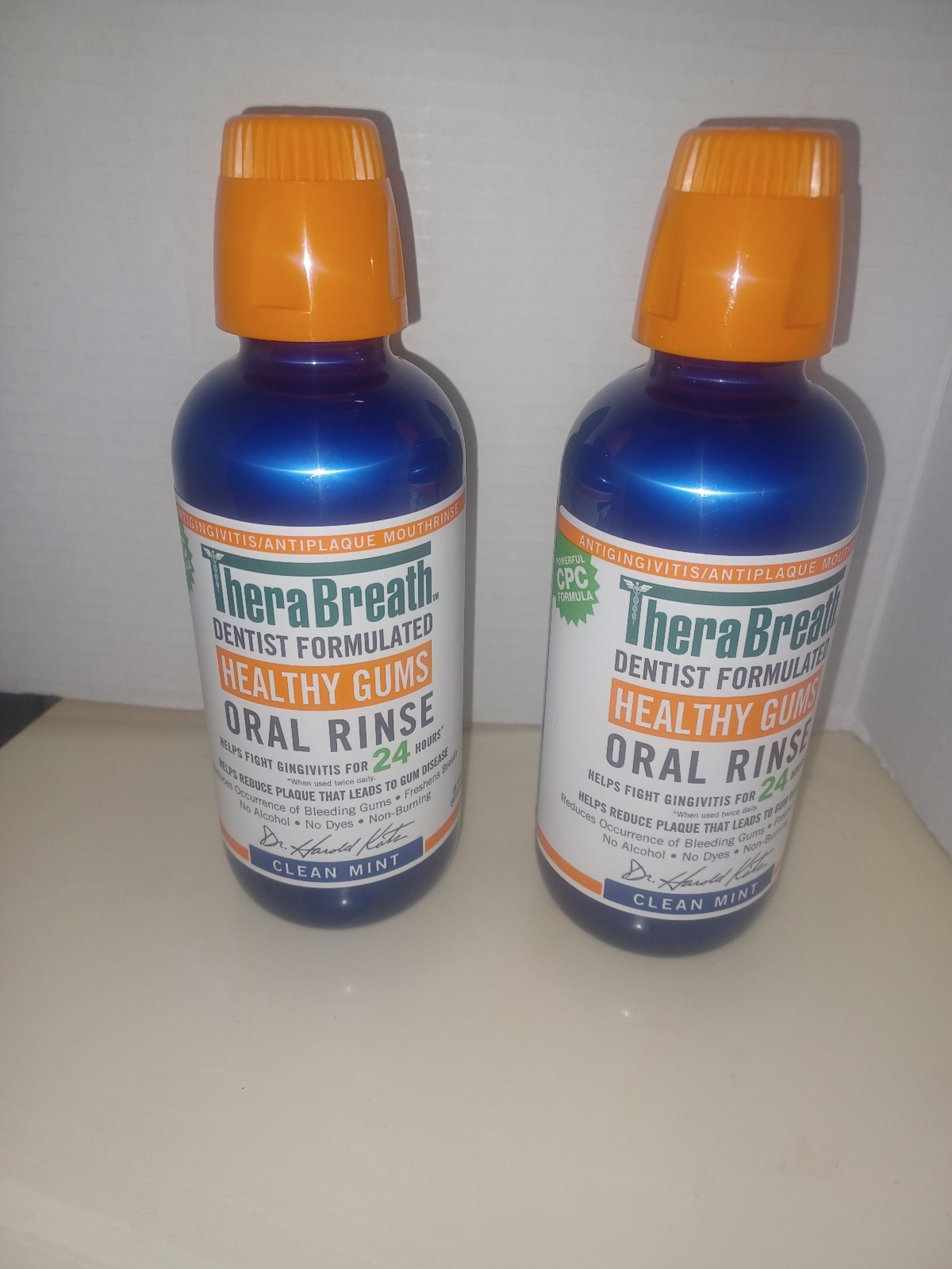 Lot Of 2 TheraBreath Healthy Gums Oral Rinse Clean Mint 16 Oz. Each Exp 3/2027