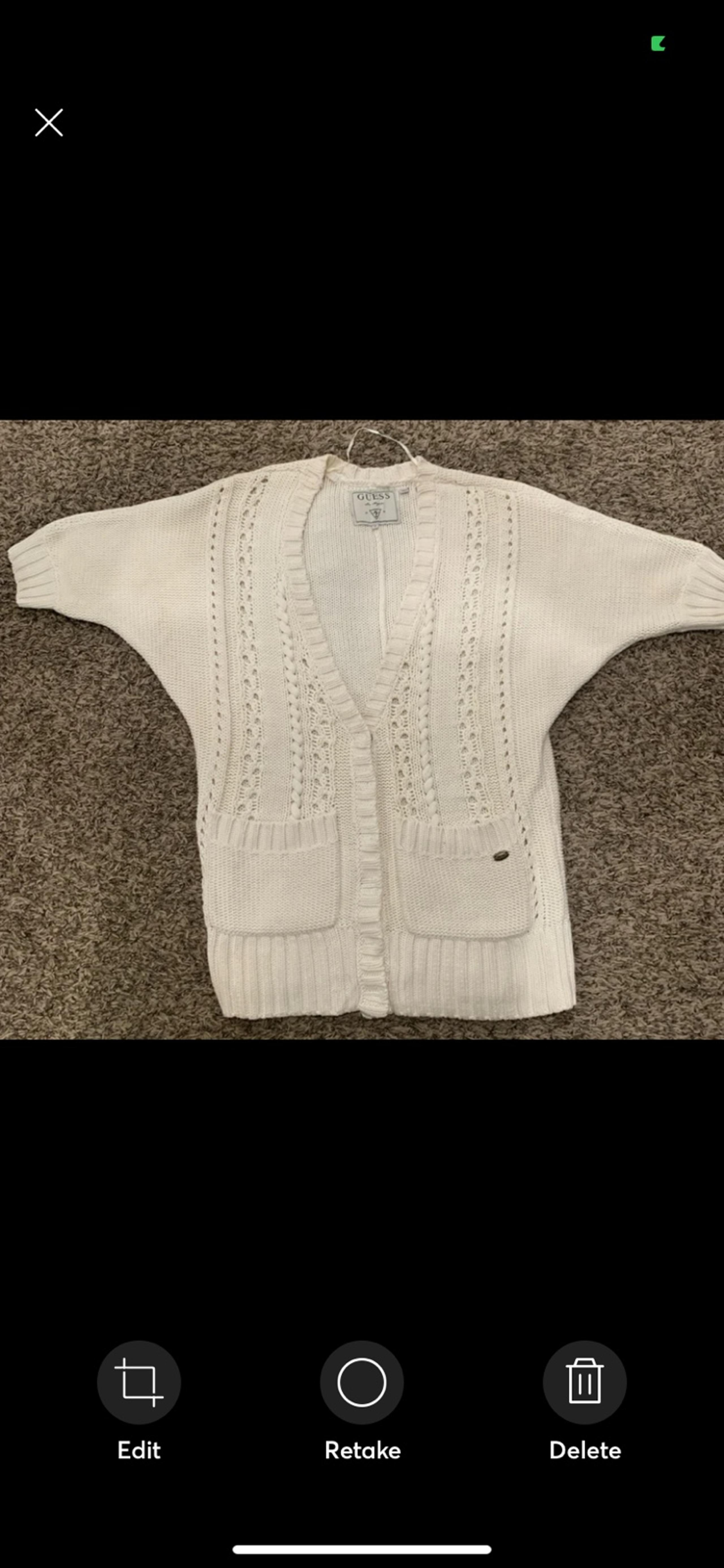 GUESS CARDIGAN CREAM SWEATER SMALL