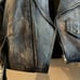 Custom painted metallic blue cropped women’s realLeather bomber moto jacket M