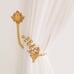Pair of Lily of the Valley Solid Brass Curtain Holdbacks Vintage Style Tieback