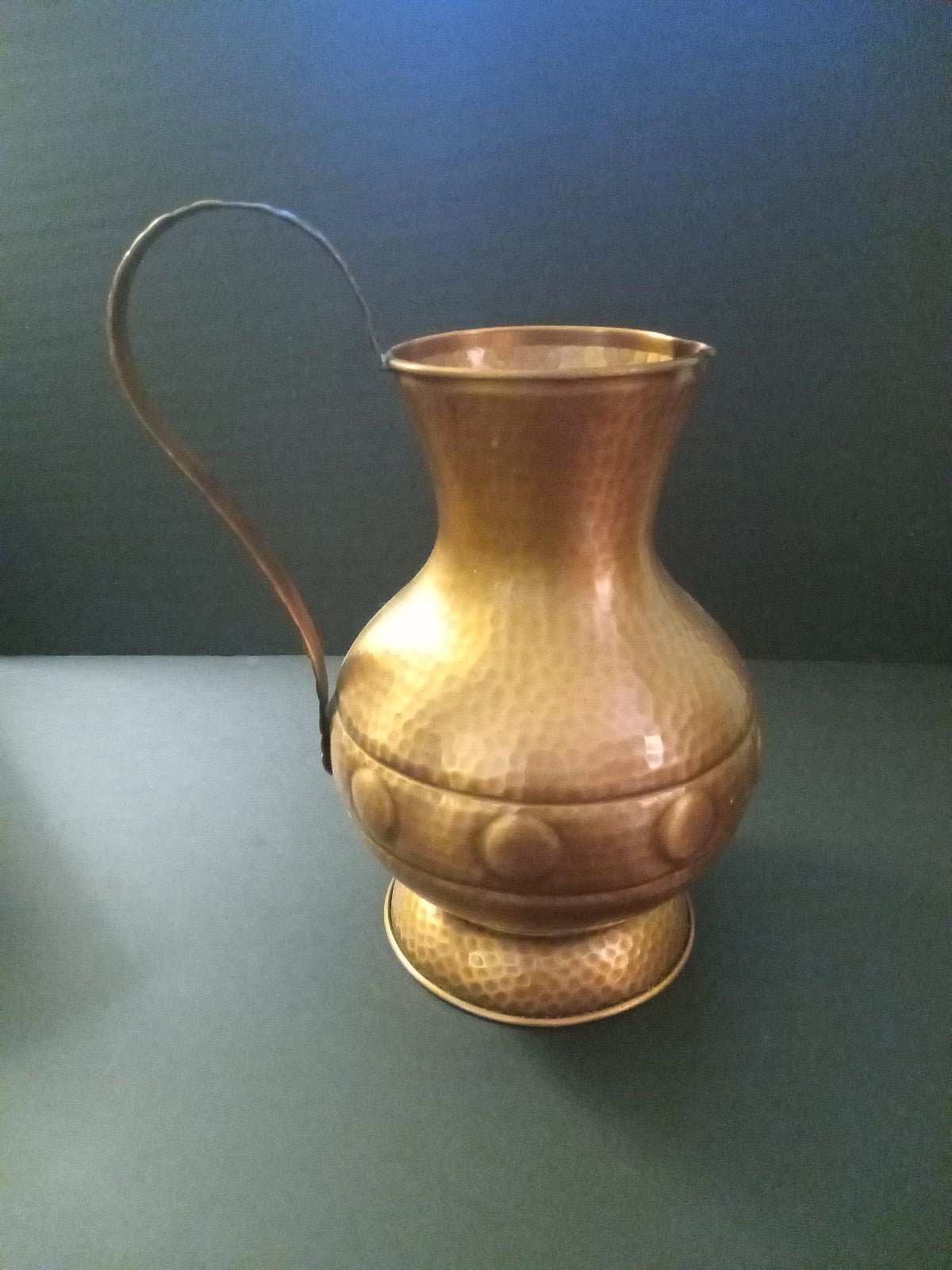Vintage Decorative Hammered Copper Pitcher