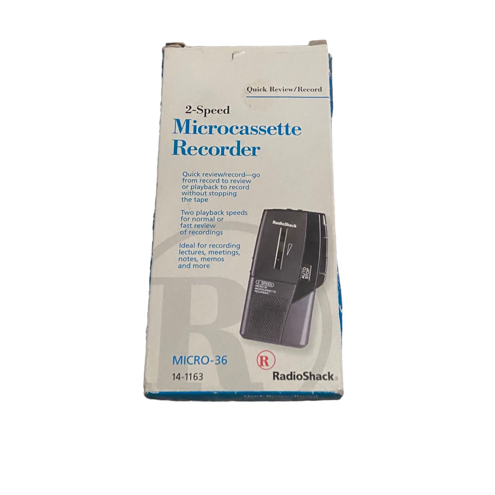 Micro-36 (14-1163) 2 Speed Microcassette Recorder New Open Box Radio Shack