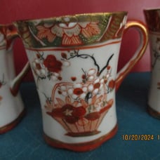 5 Early 1900s Japanese Hand Painted Fine Bone China Tea Cups