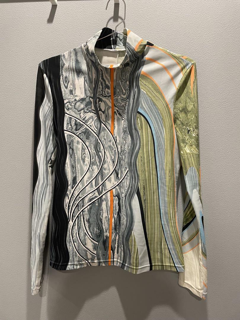【海外配送可】【送料無料】 Kurogouchi Mame Marble Top Jersey Print トップス