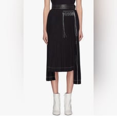 Helmut Lang leather Waist Pleated Skirt