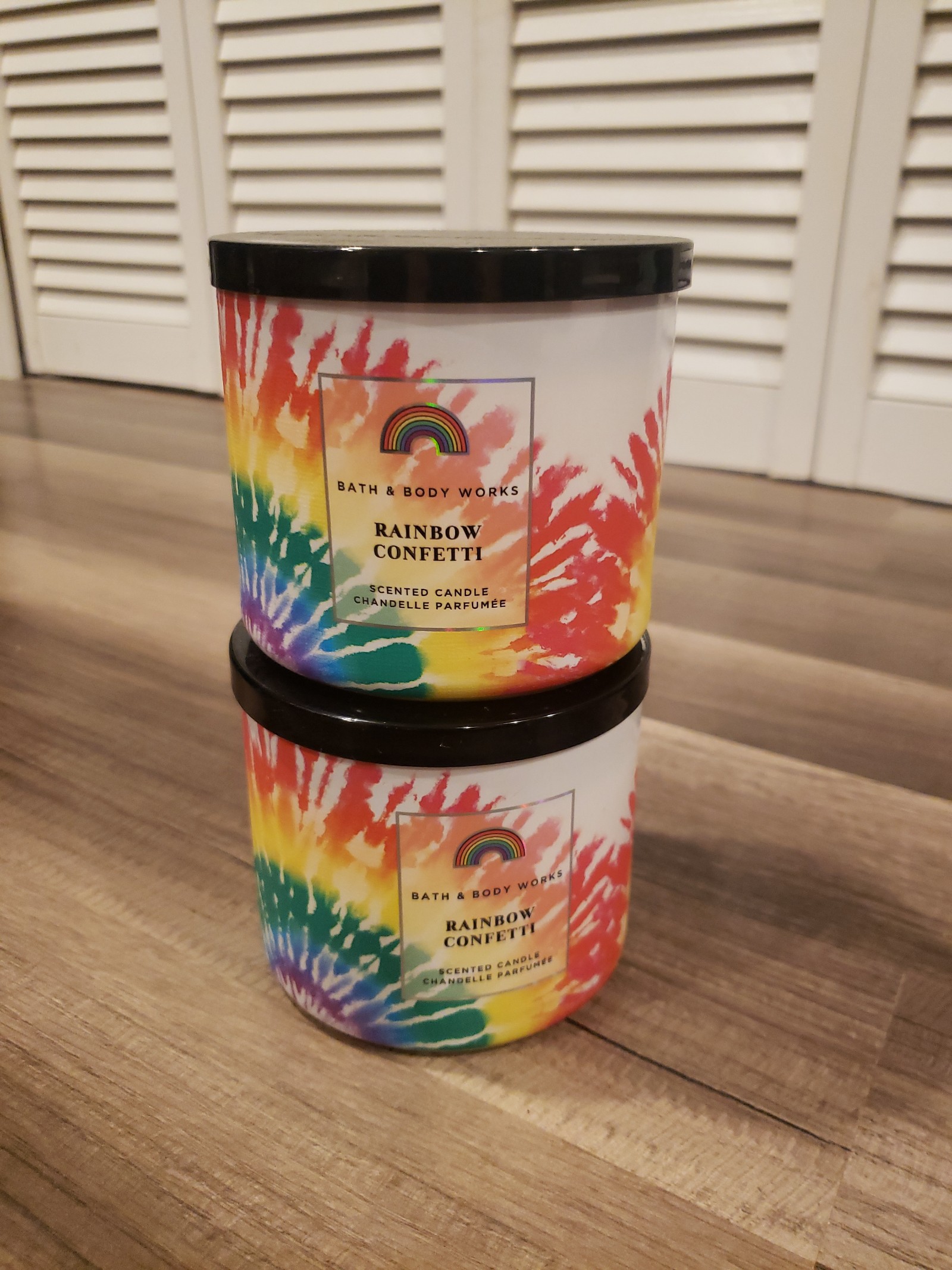Bath & Body Works Rainbow Confetti 3-Wick Candles X2