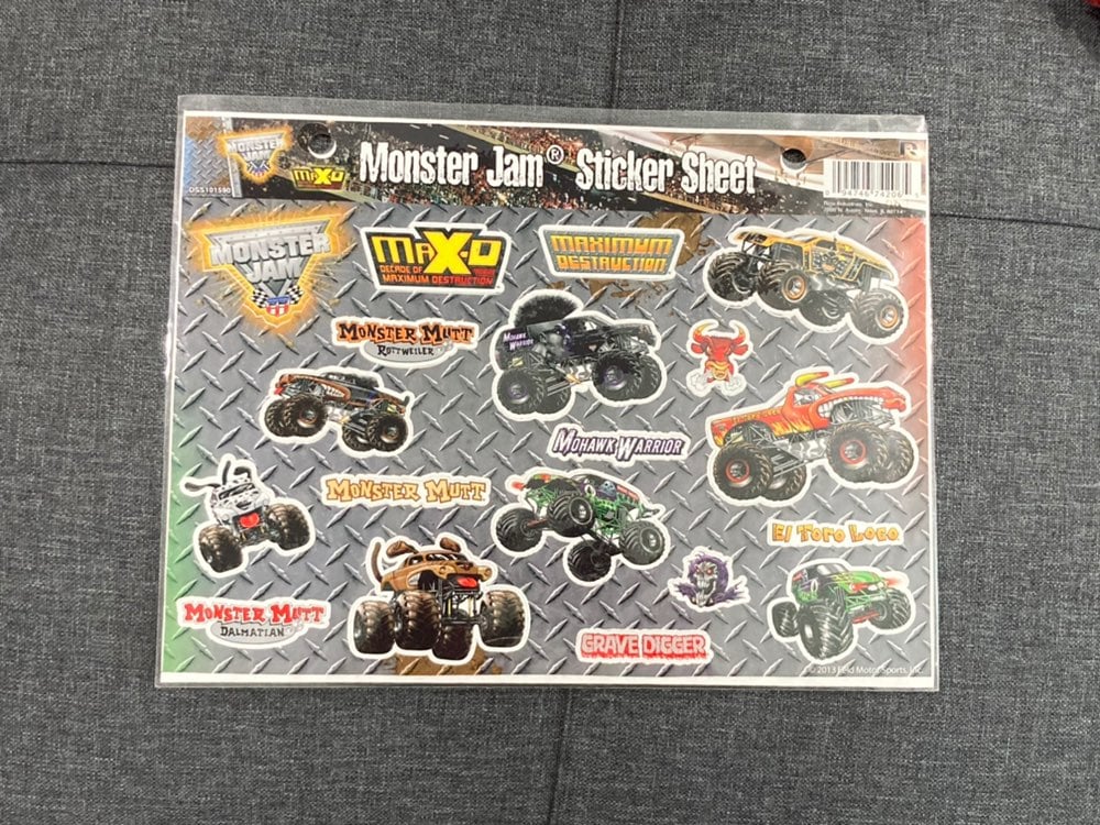 Monster Jam stickers sheet 2013