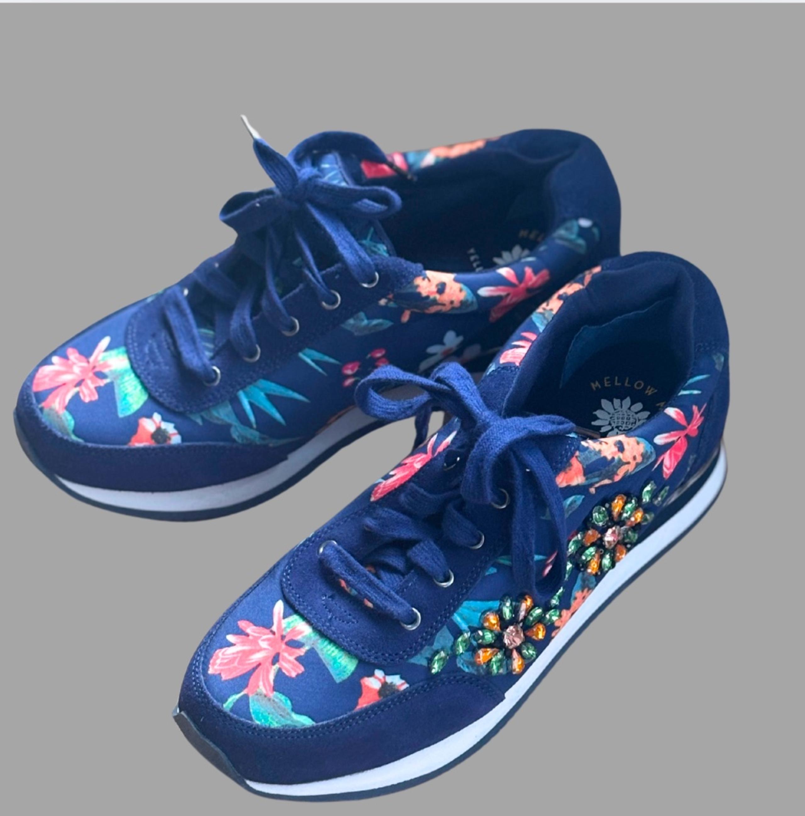Yellowbox “Floral Spark Vibrant Casual Sneakers with a Gemstone Accent”
