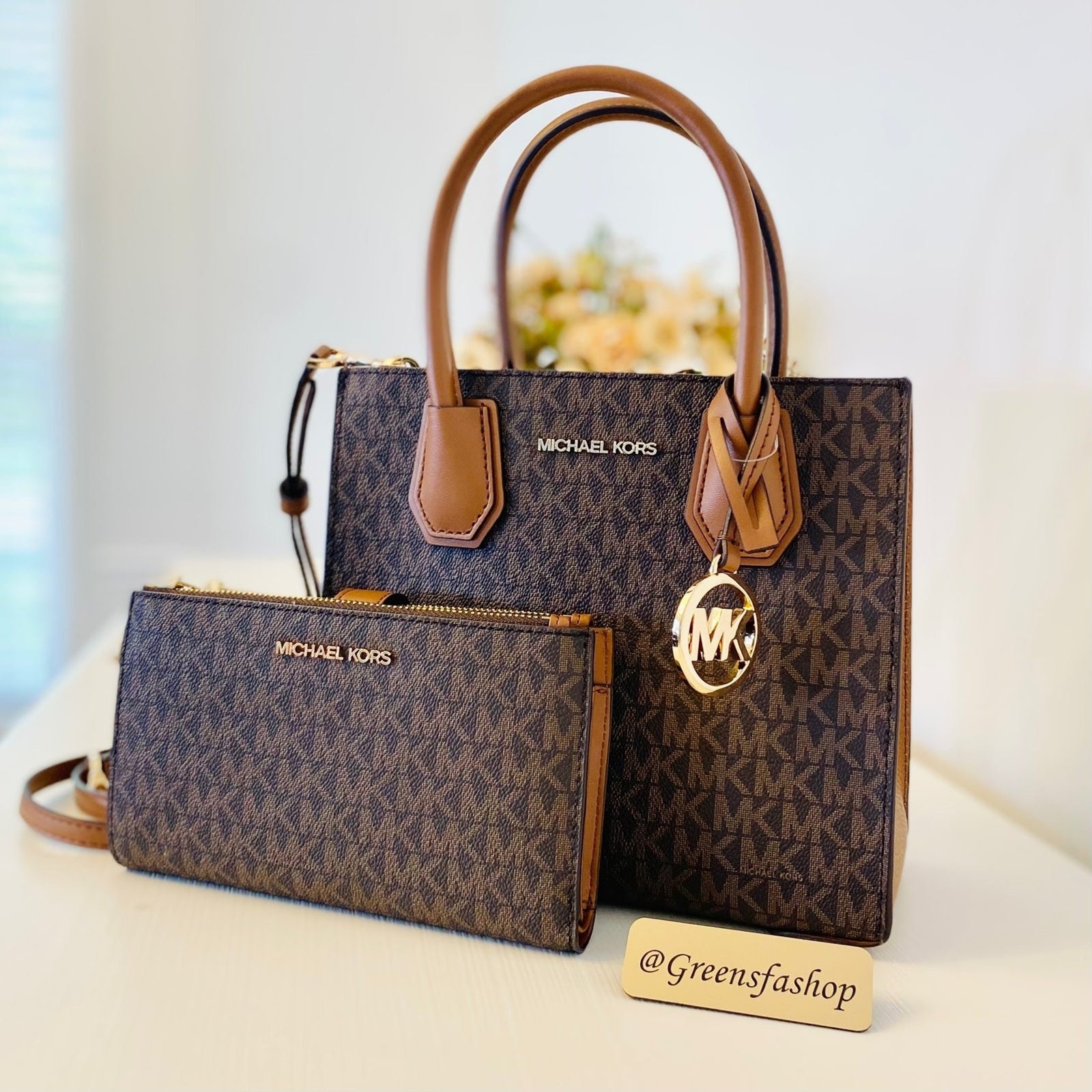 Michael Kors Mercer messenger crossbody bag & double zip wristlet