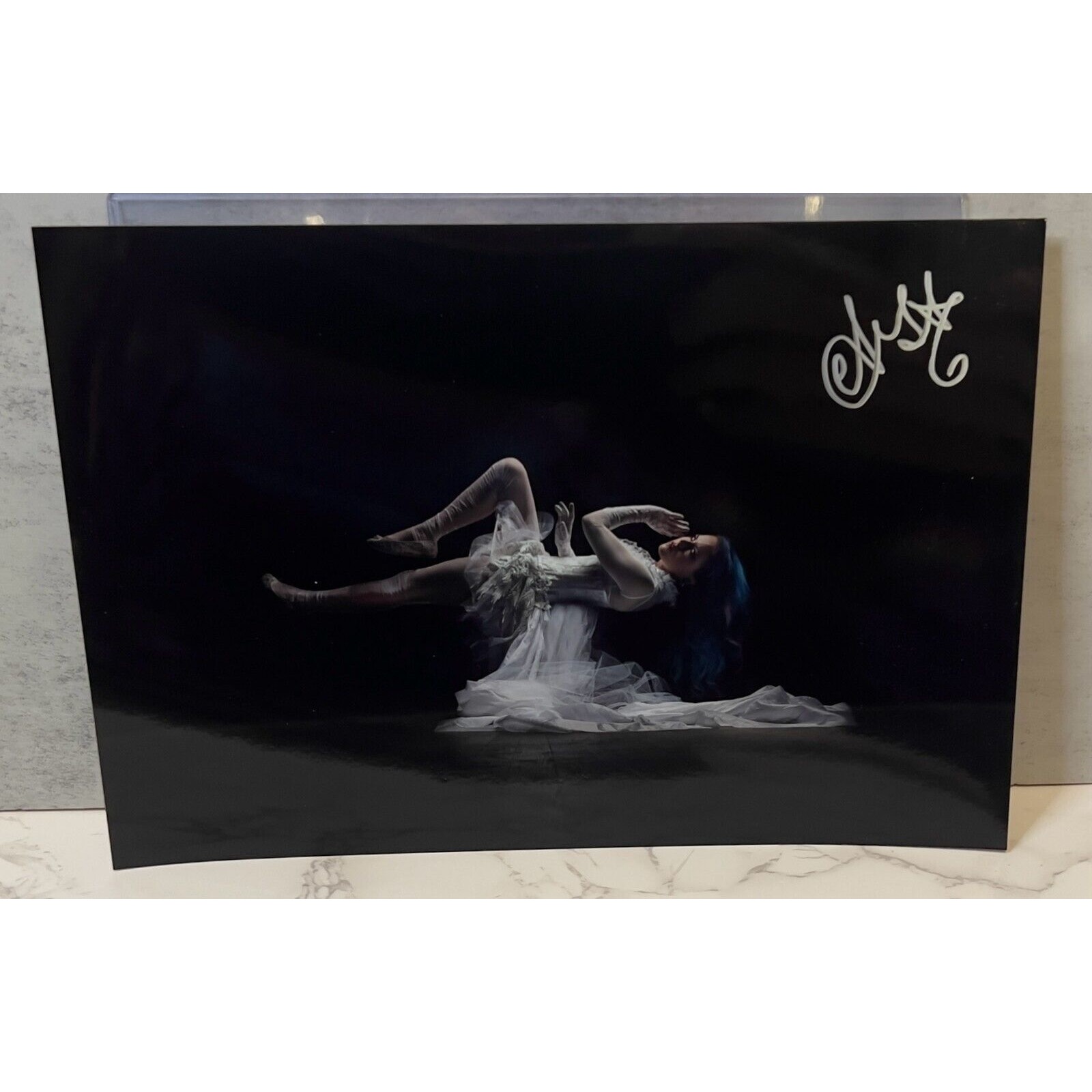 Alissa White-Gluz Signed Autograph 8x12 Metallic Singer Arch Enemy Floating