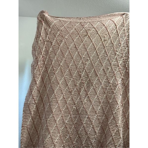 Pier 1 Imports Throw Blanket peach cream  Metallic 72”x60” Pier One -