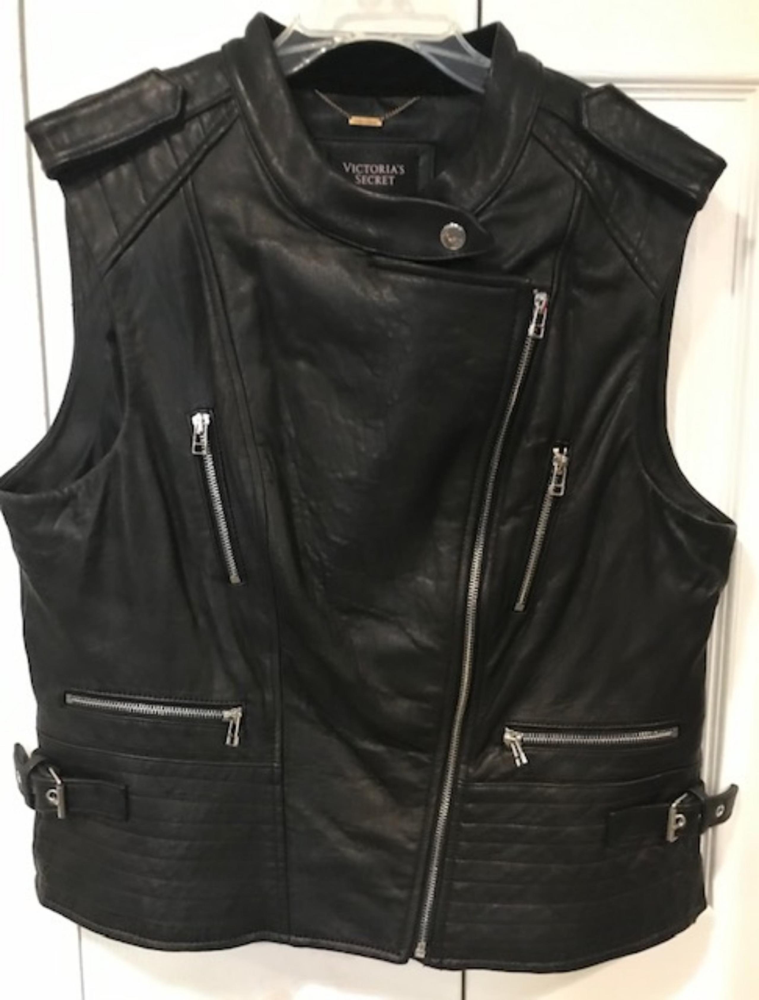 NWOT Vintage Leather Biker Vest - Victoria's Secret
