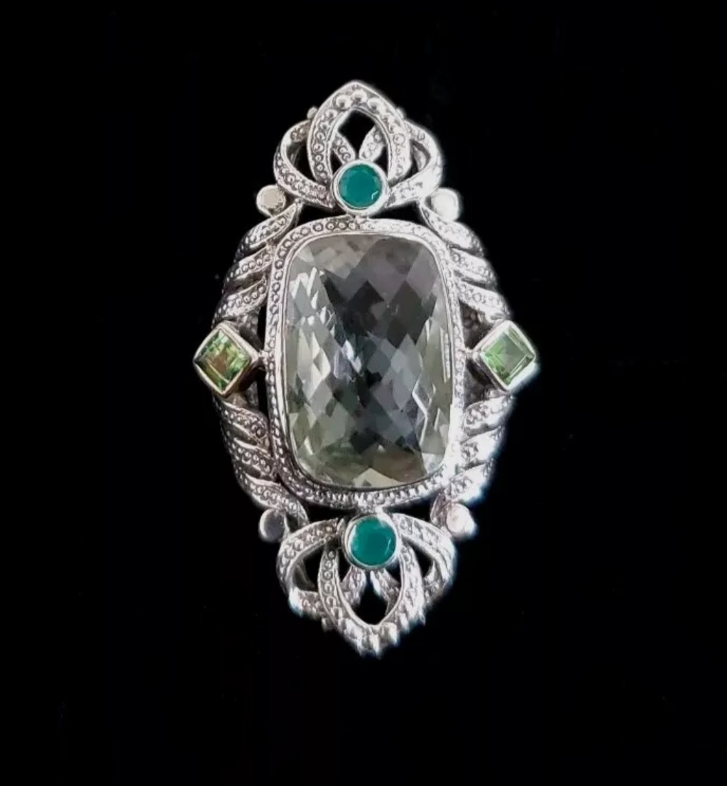 Nicky Butler Prasiolite Peridot Chalcedony 925 Sterling Silver Ring NB NWT Sz 7