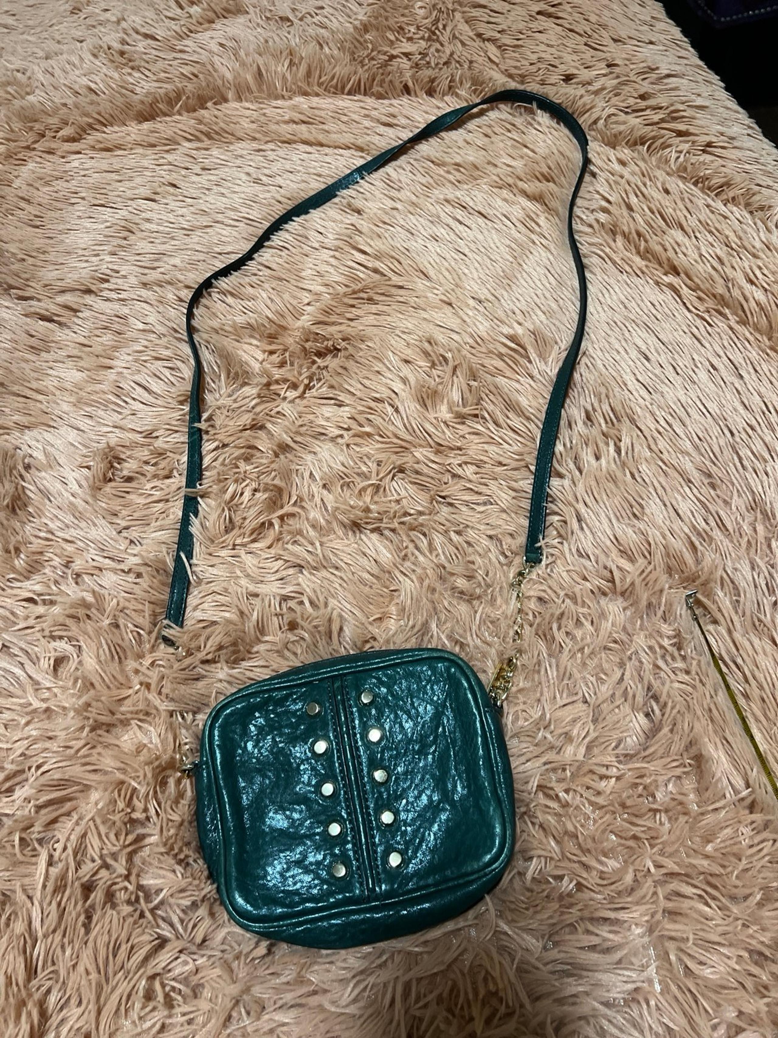 Michael Kors Uptown Astor Hunter Green Leather Chain Crossbody Hand Bag