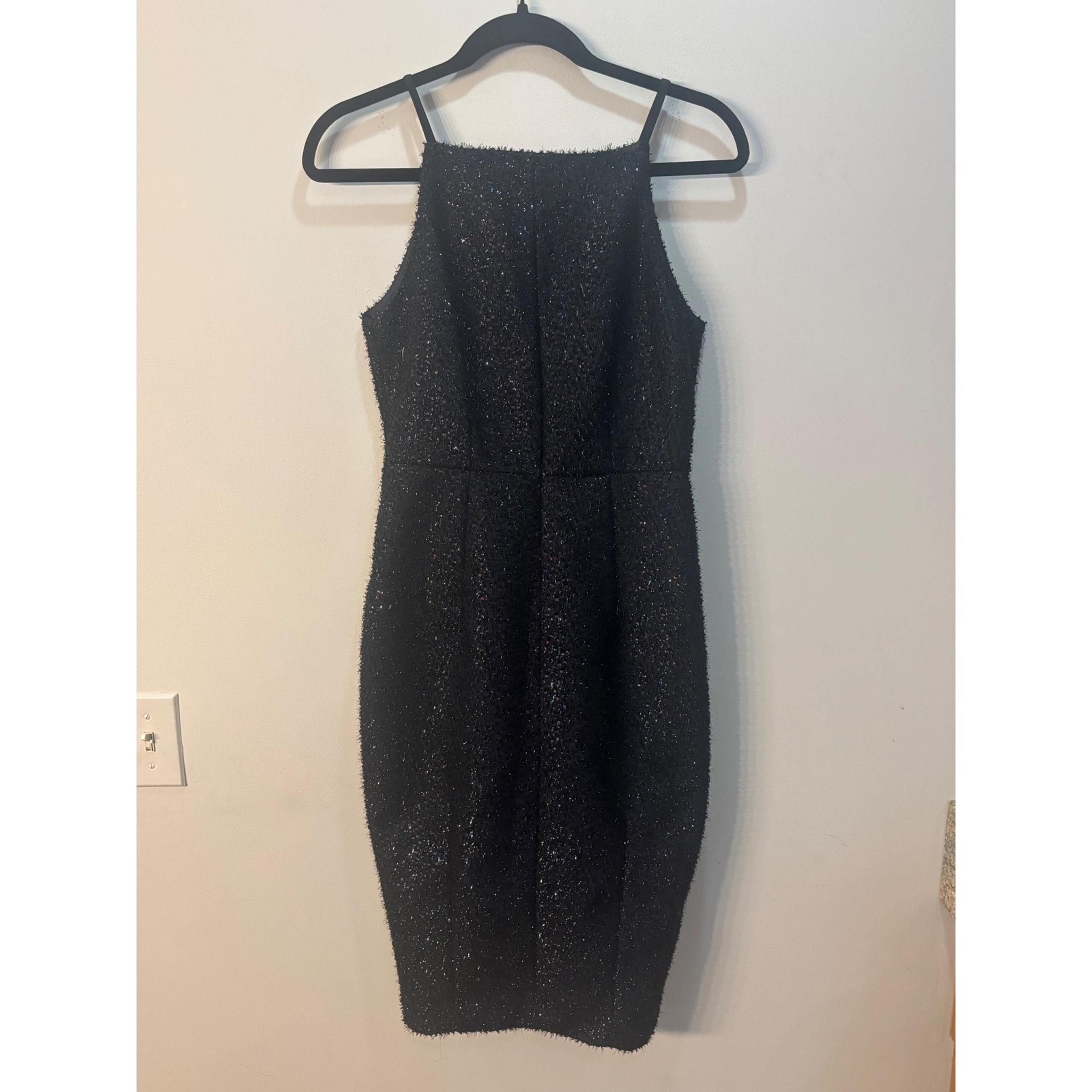 NWT H&M Black Sparkle Texture Party Dress Sleeveless Bodycon Cocktail Size 6