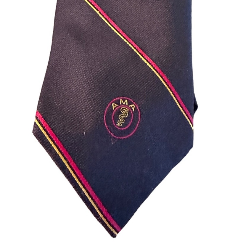 Givenchy AMA Men's necktie Tie Brown 3.25 x 58 silk blend American Medical Assoc