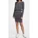 Sundry Puff Long Sleeve Shirred Dress Womens Large New Grey Pigment Charcoal