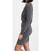 Sundry Puff Long Sleeve Shirred Dress Womens Large New Grey Pigment Charcoal